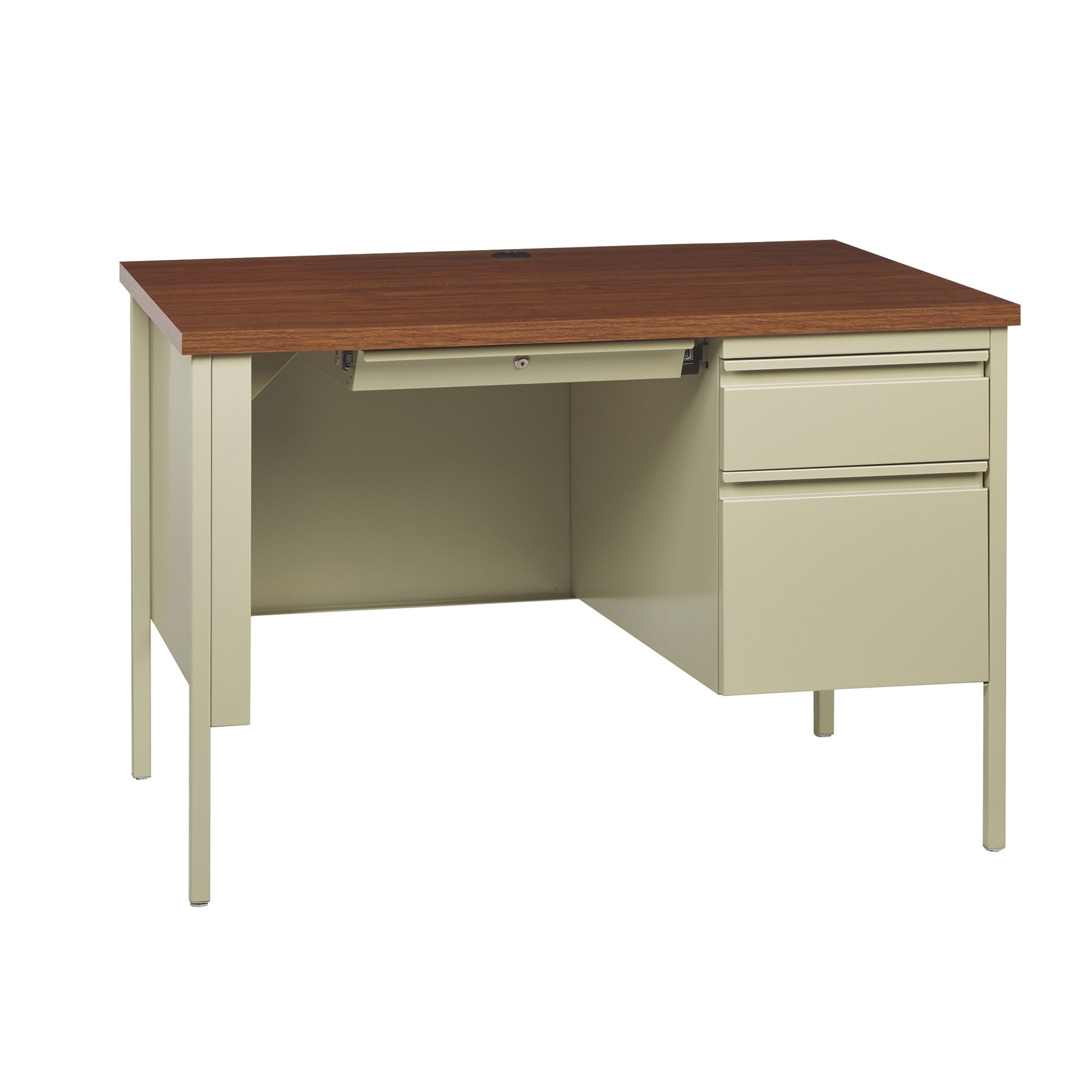 Hirsh Right-Handed Single Desk on Pedestal — 45.5in.W x 24in.D x 29 1/2in.H
